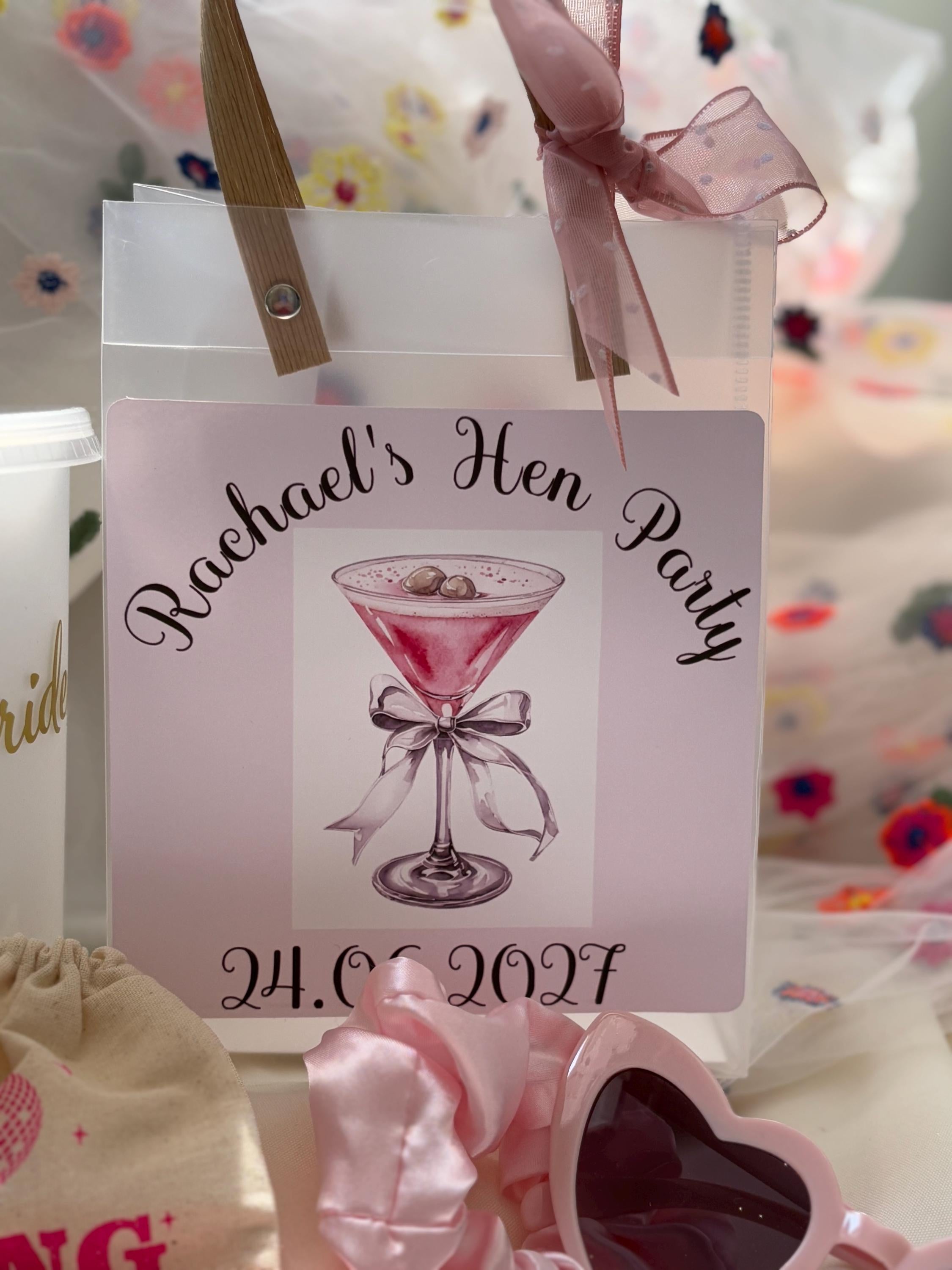 Personalised Hen Party Gift Bag - Bridal Squad PVC Favour with Accessories