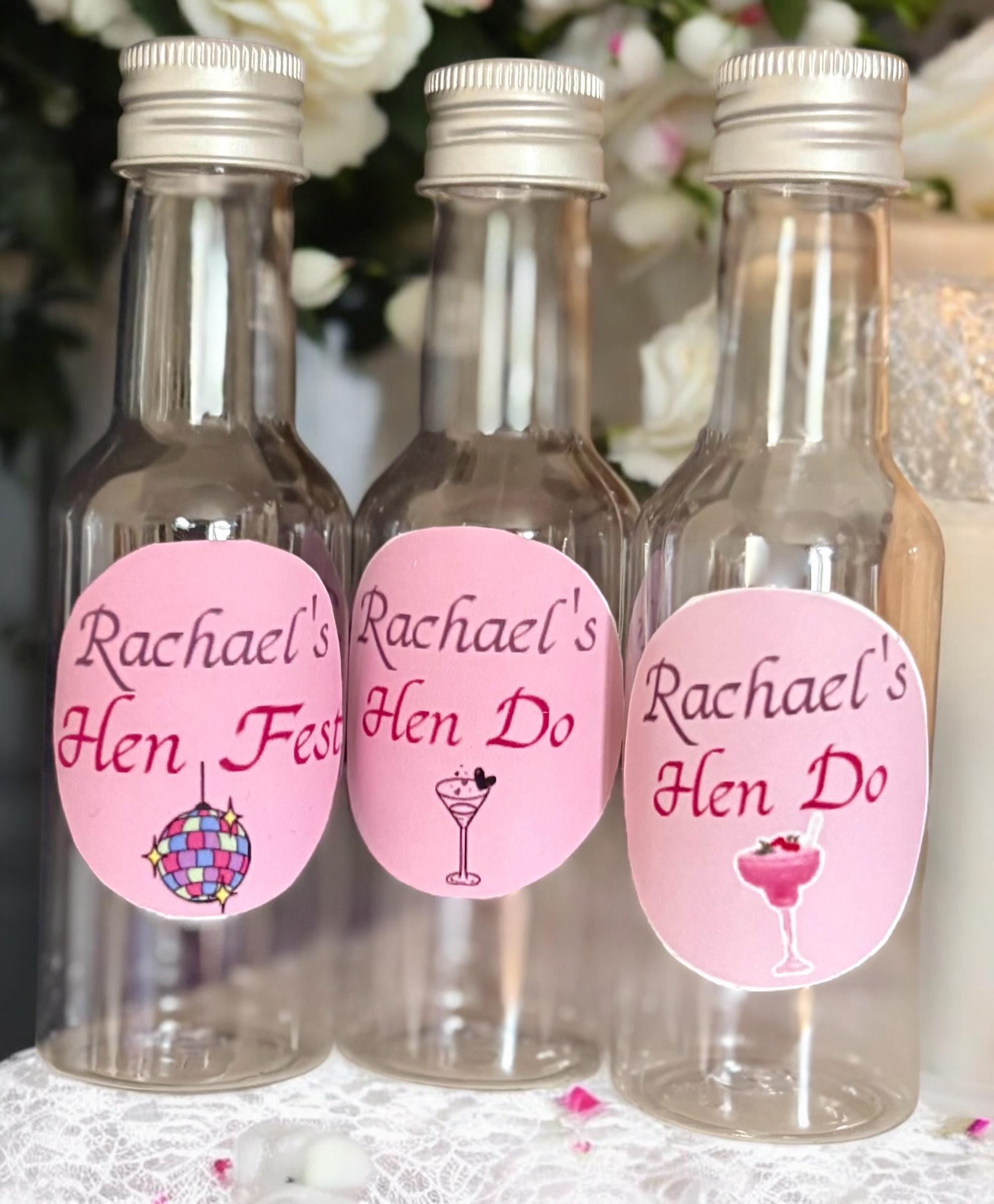 Personalised Shot Bottles - Hen Party & Wedding Favours for Bridal Celebrations