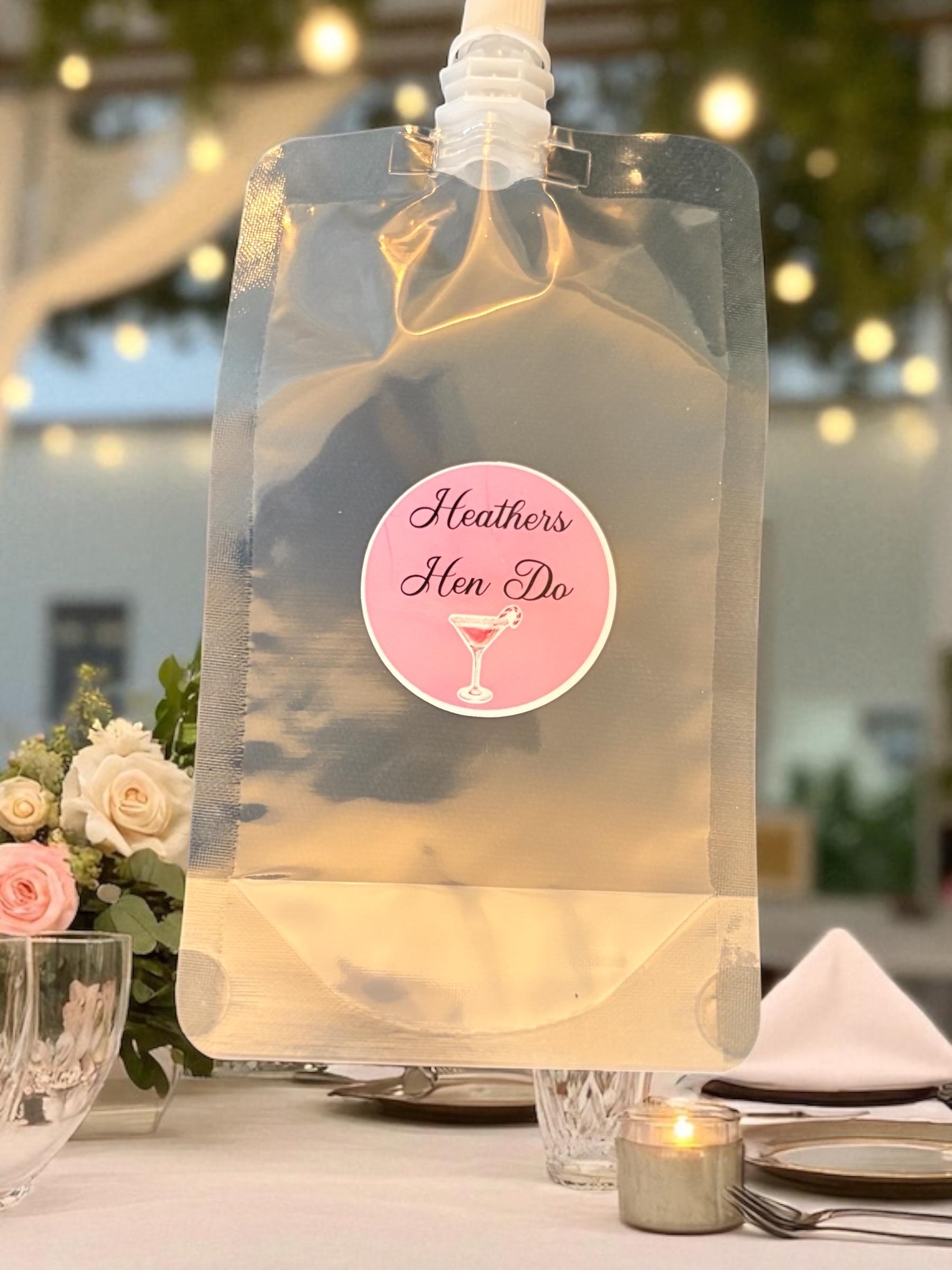 Personalised Reusable Drinks Pouch - Hen Party & Wedding Favour Gift