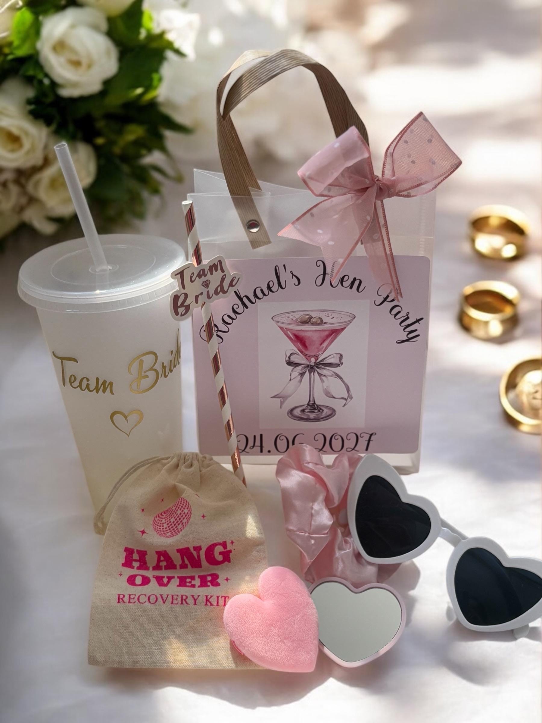 Personalised Hen Party Gift Bag - Bridal Squad PVC Favour with Accessories