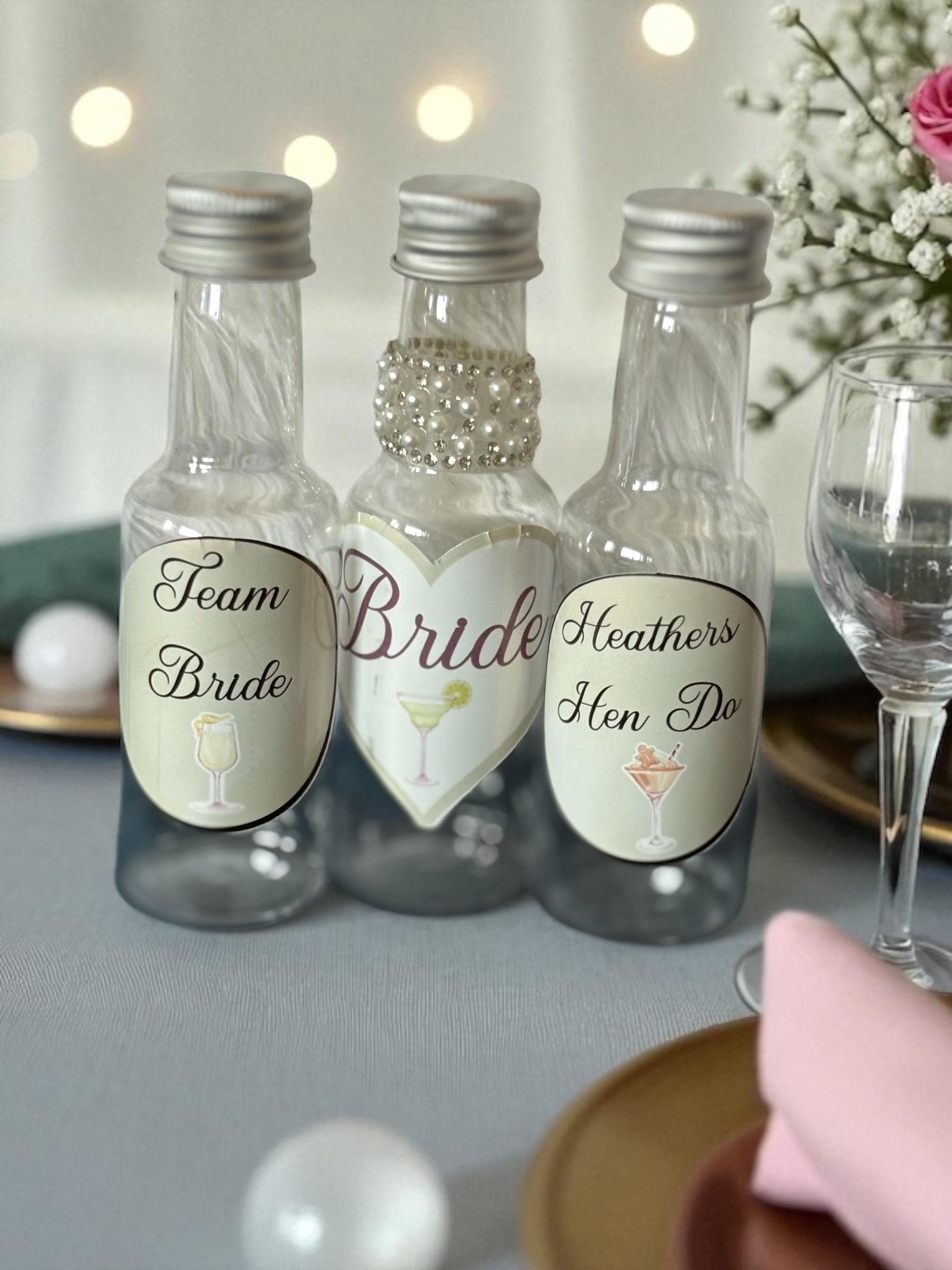 Personalised Shot Bottles - Hen Party & Wedding Favours for Bridal Celebrations