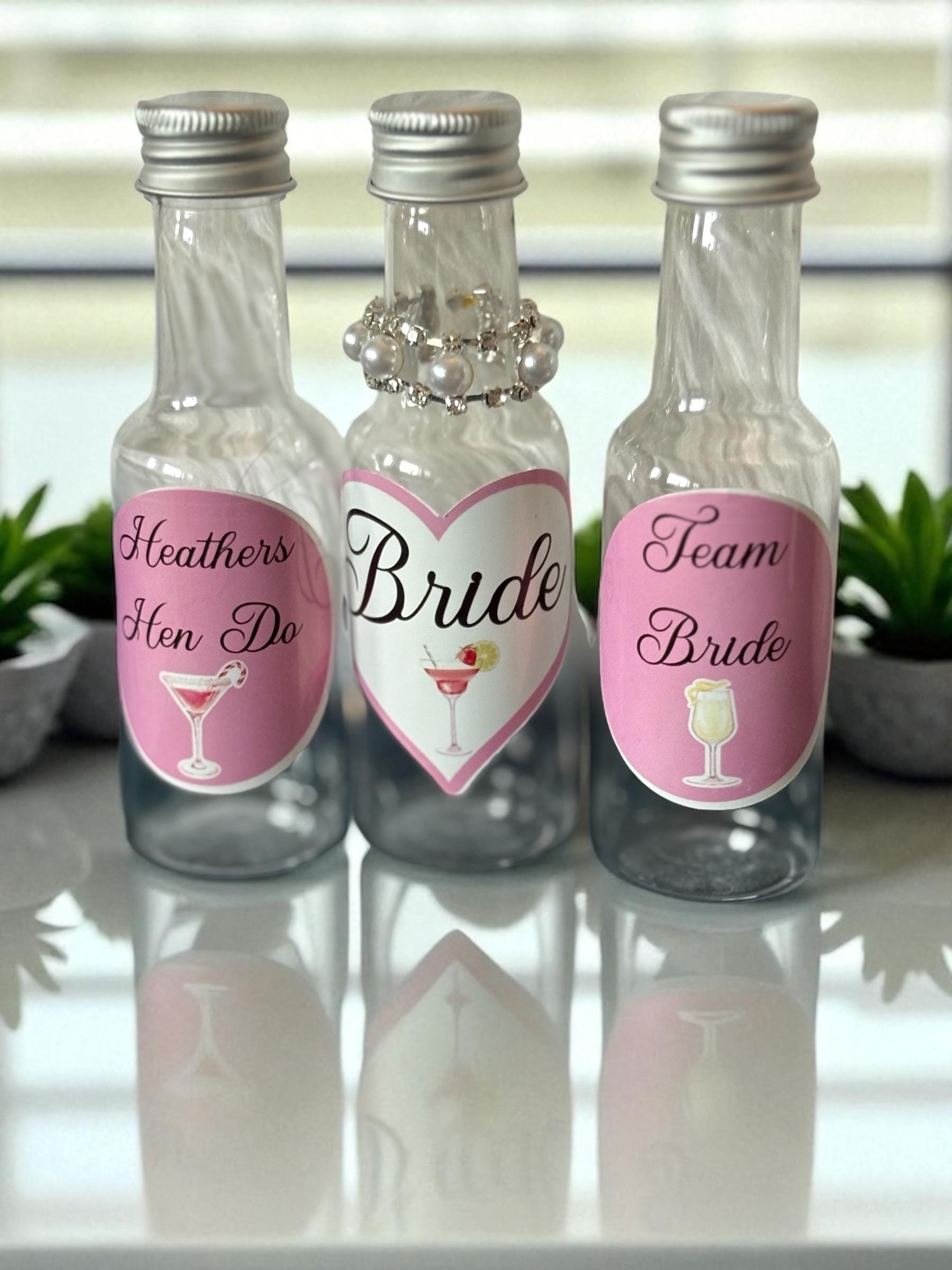 Personalised Shot Bottles - Hen Party & Wedding Favours for Bridal Celebrations
