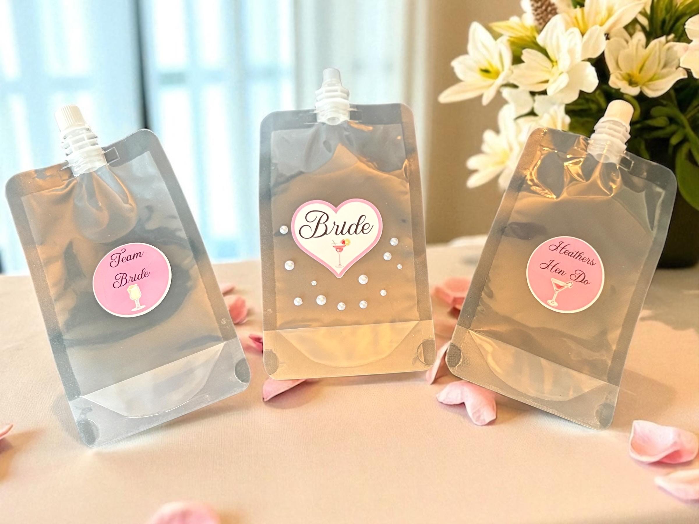 Personalised Reusable Drinks Pouch - Hen Party & Wedding Favour Gift