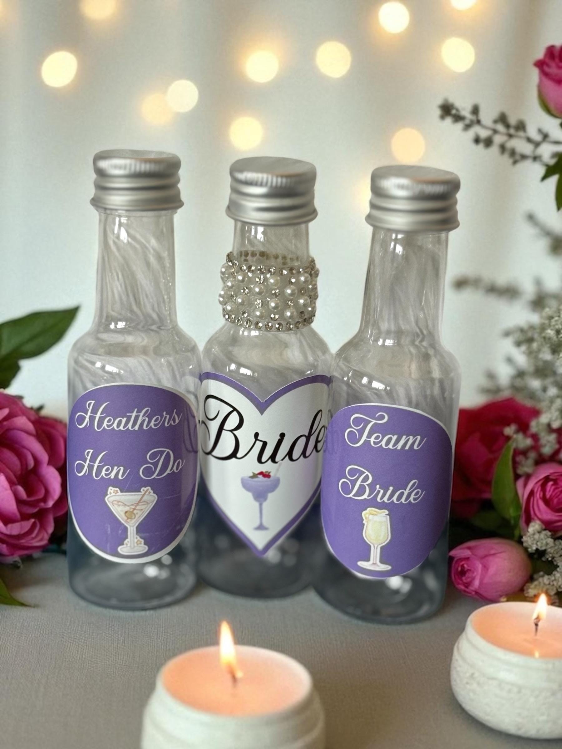 Personalised Shot Bottles - Hen Party & Wedding Favours for Bridal Celebrations