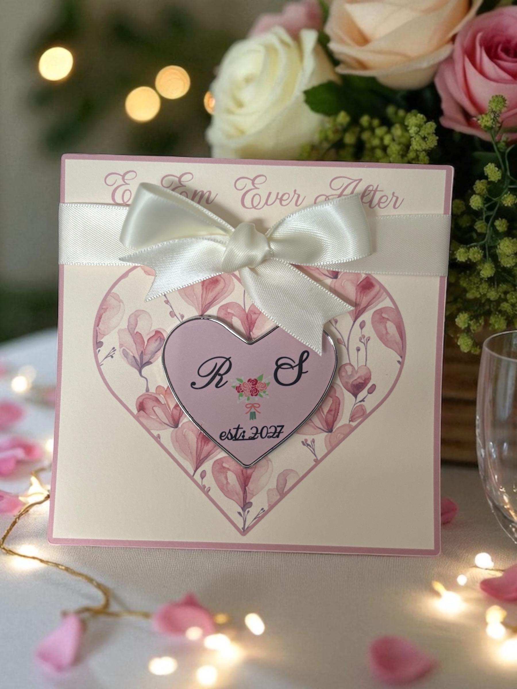Personalised Wedding Favour Fridge Magnet - Heart Shaped Steel Keepsake Gift