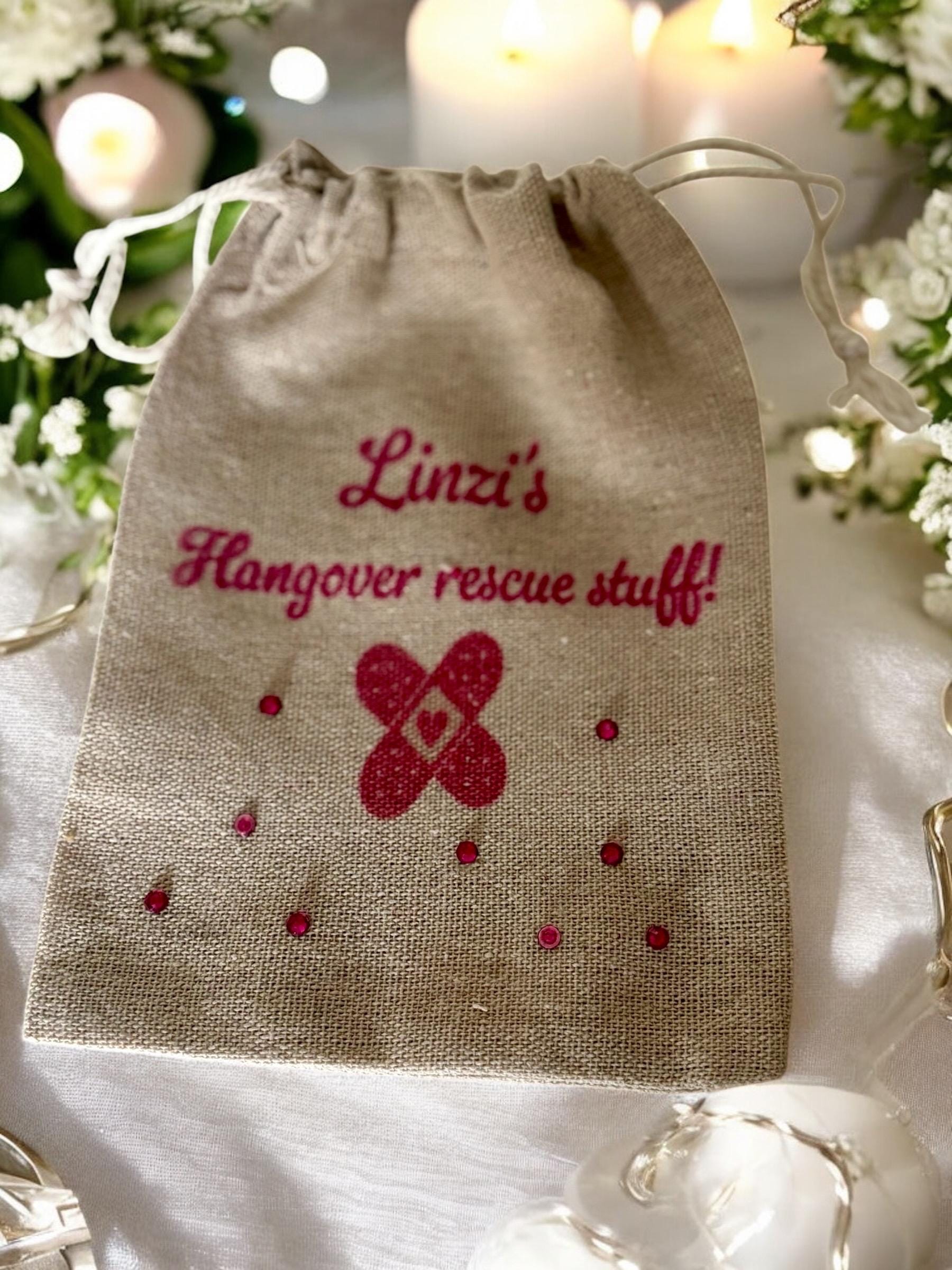 Personalised and Customised Hen Party Hangover Recovery Bags, perfect to add to Hen Party Bags, Perfect for Bridesmaid boxes.
