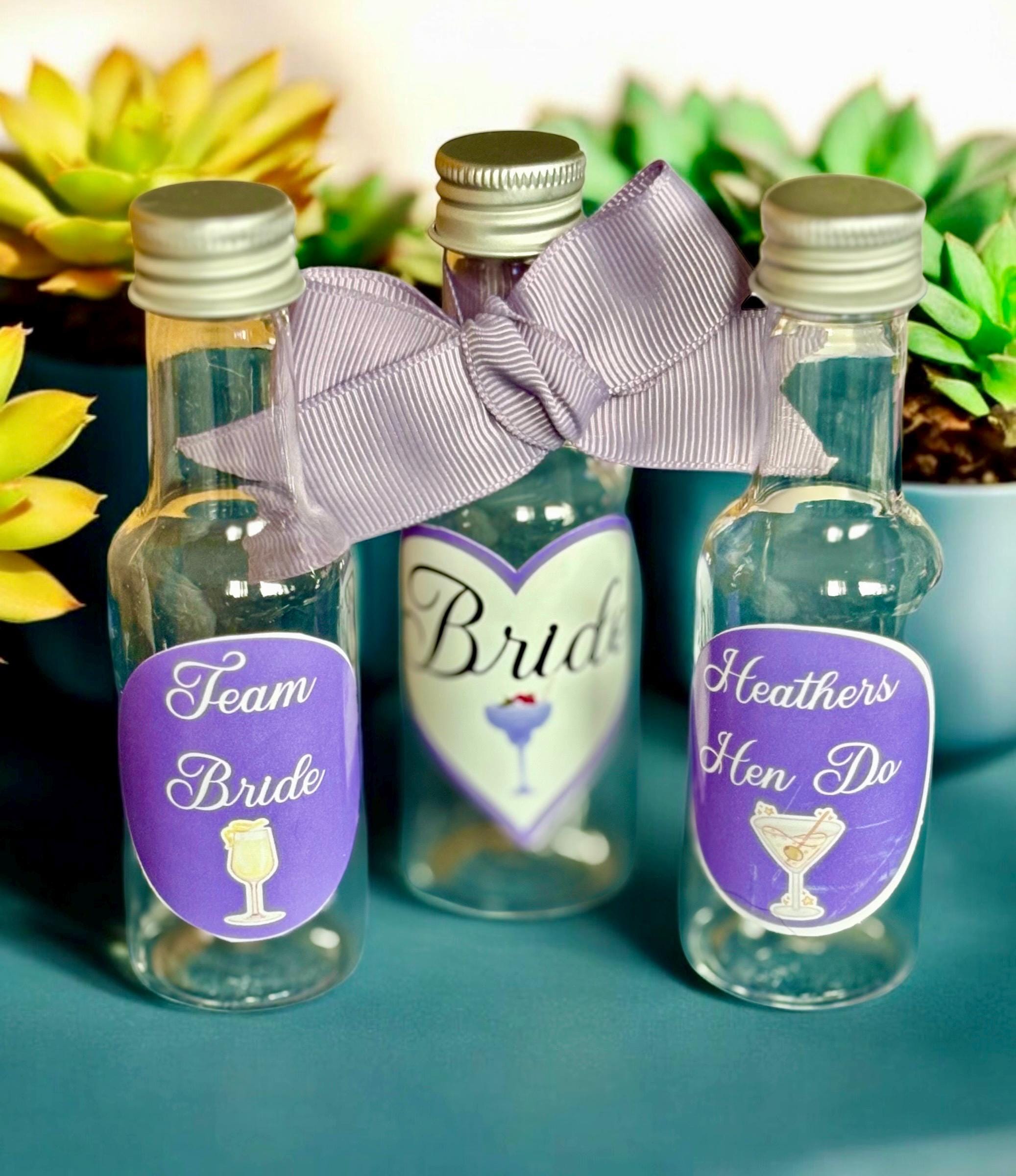 Personalised Shot Bottles - Hen Party & Wedding Favours for Bridal Celebrations