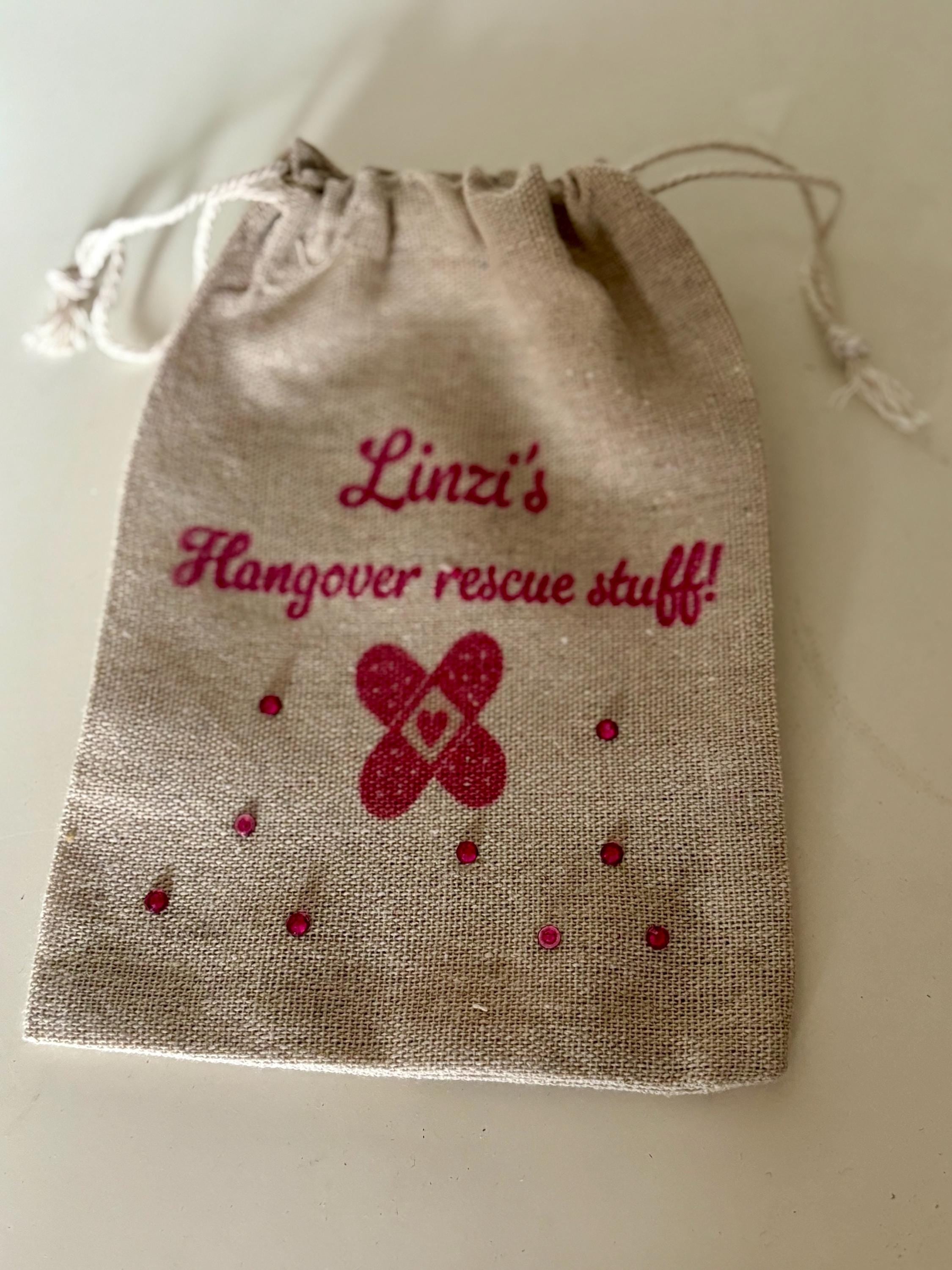 Personalised and Customised Hen Party Hangover Recovery Bags, perfect to add to Hen Party Bags, Perfect for Bridesmaid boxes.