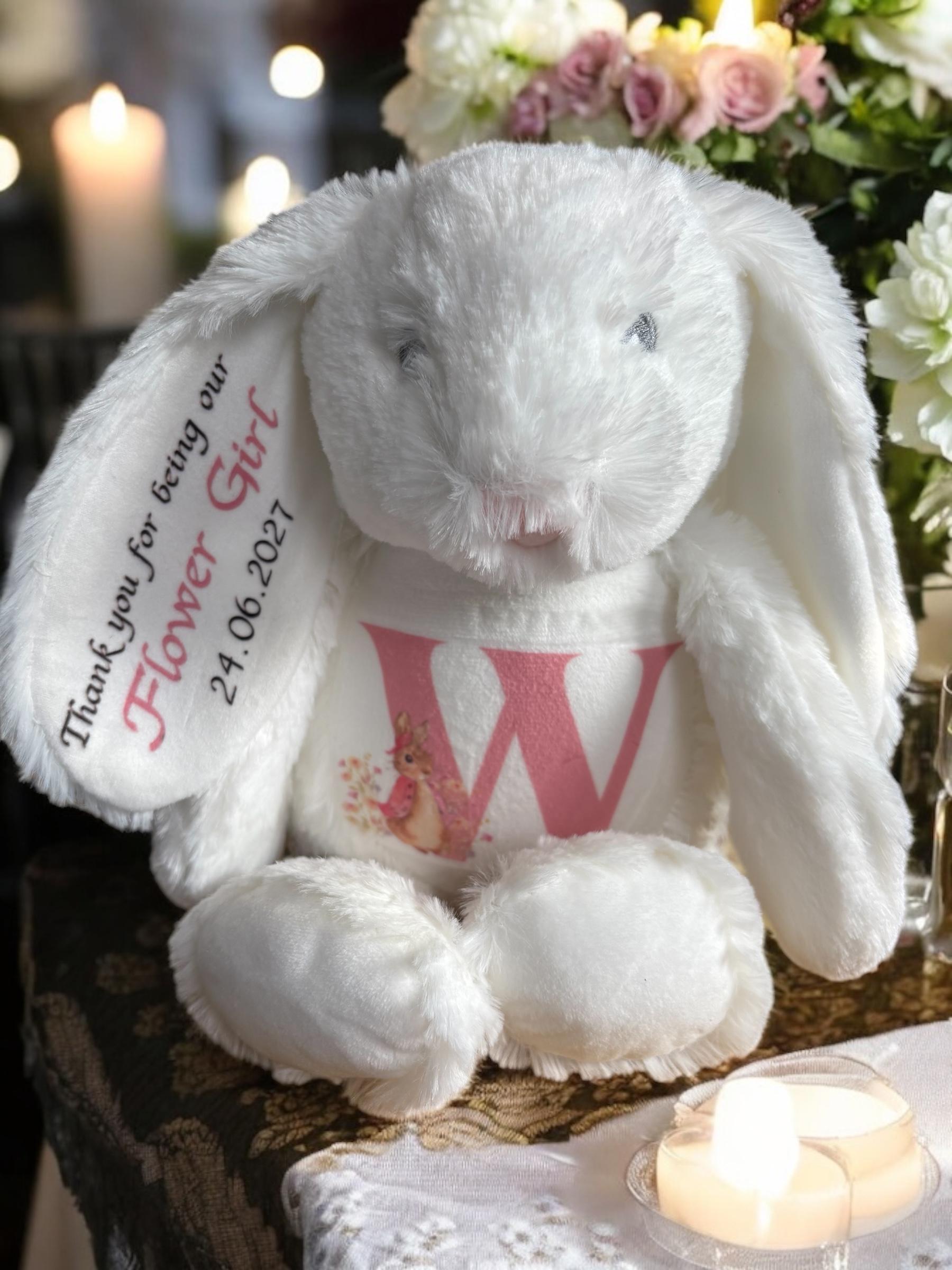 Personalised Plush Bunny - Flower Girl & Bridesmaid Gift Keepsake