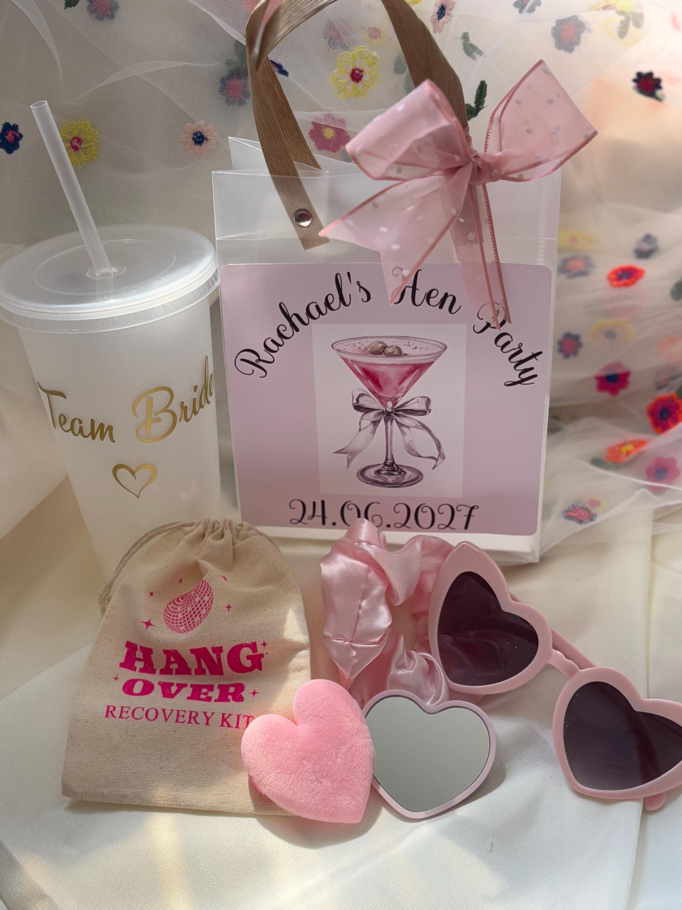 Personalised Hen Party Gift Bag - Bridal Squad PVC Favour with Accessories