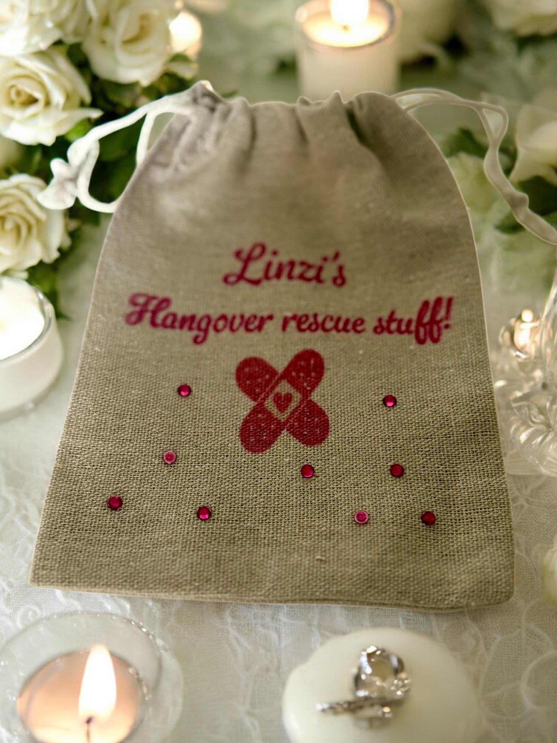 Personalised and Customised Hen Party Hangover Recovery Bags, perfect to add to Hen Party Bags, Perfect for Bridesmaid boxes.