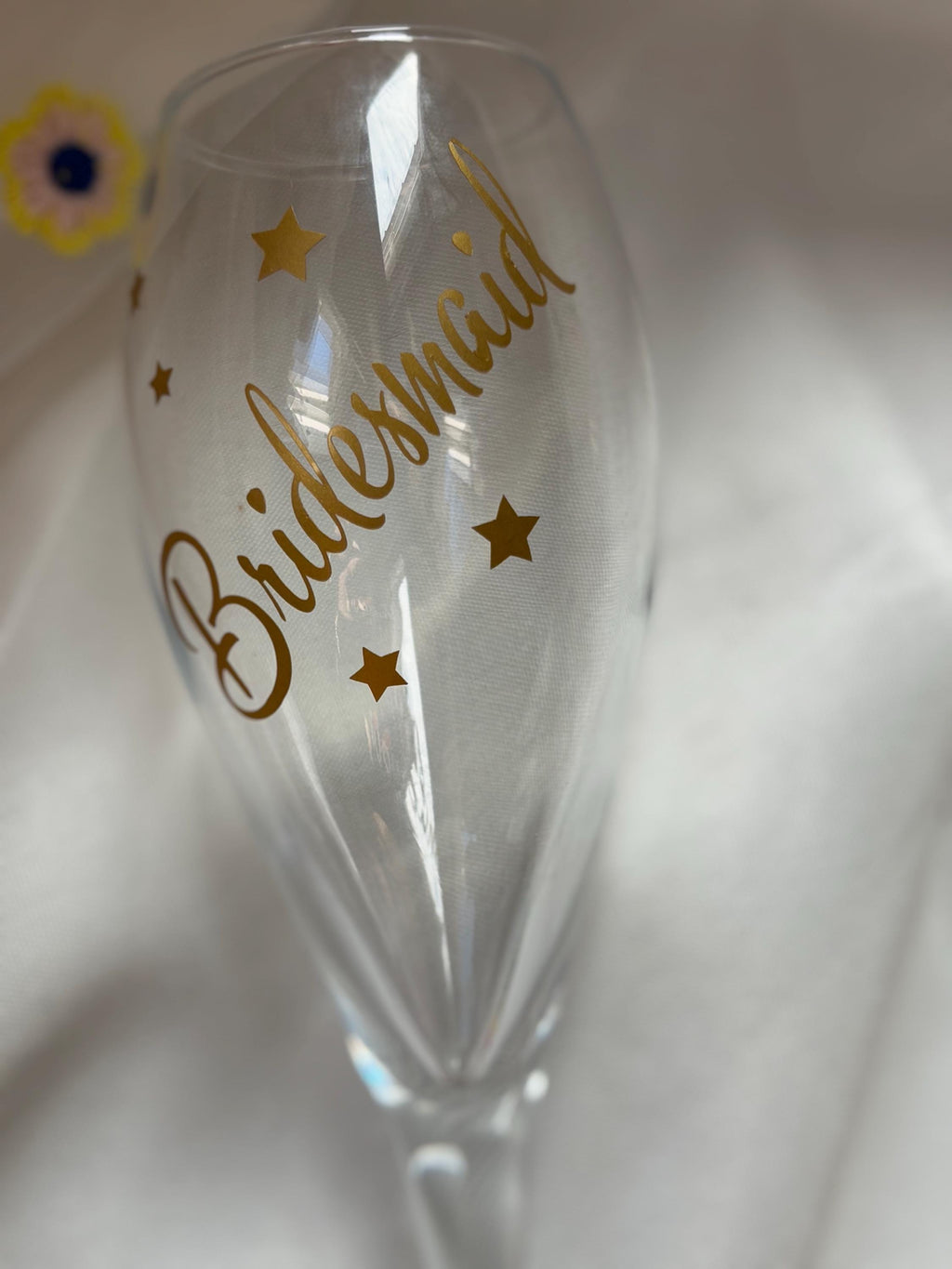 Personalised Champagne Glass with Pink Bow - Bridesmaid & Bridal Shower Gift