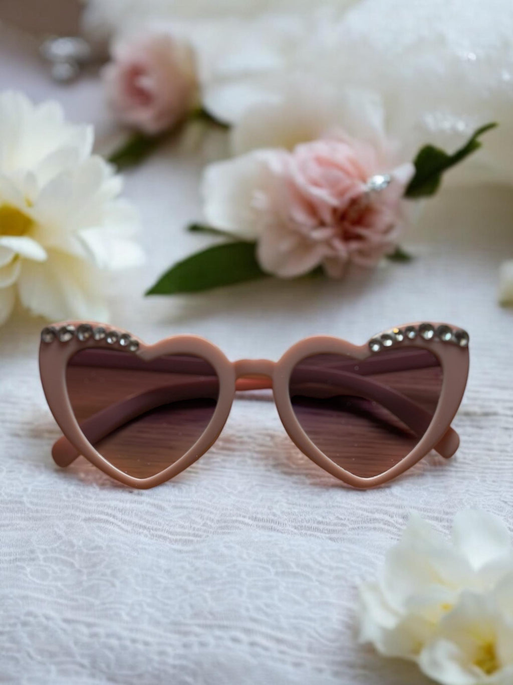 Custom Bride Heart Sunglasses - Pearl & Rhinestone Hen Party Accessory