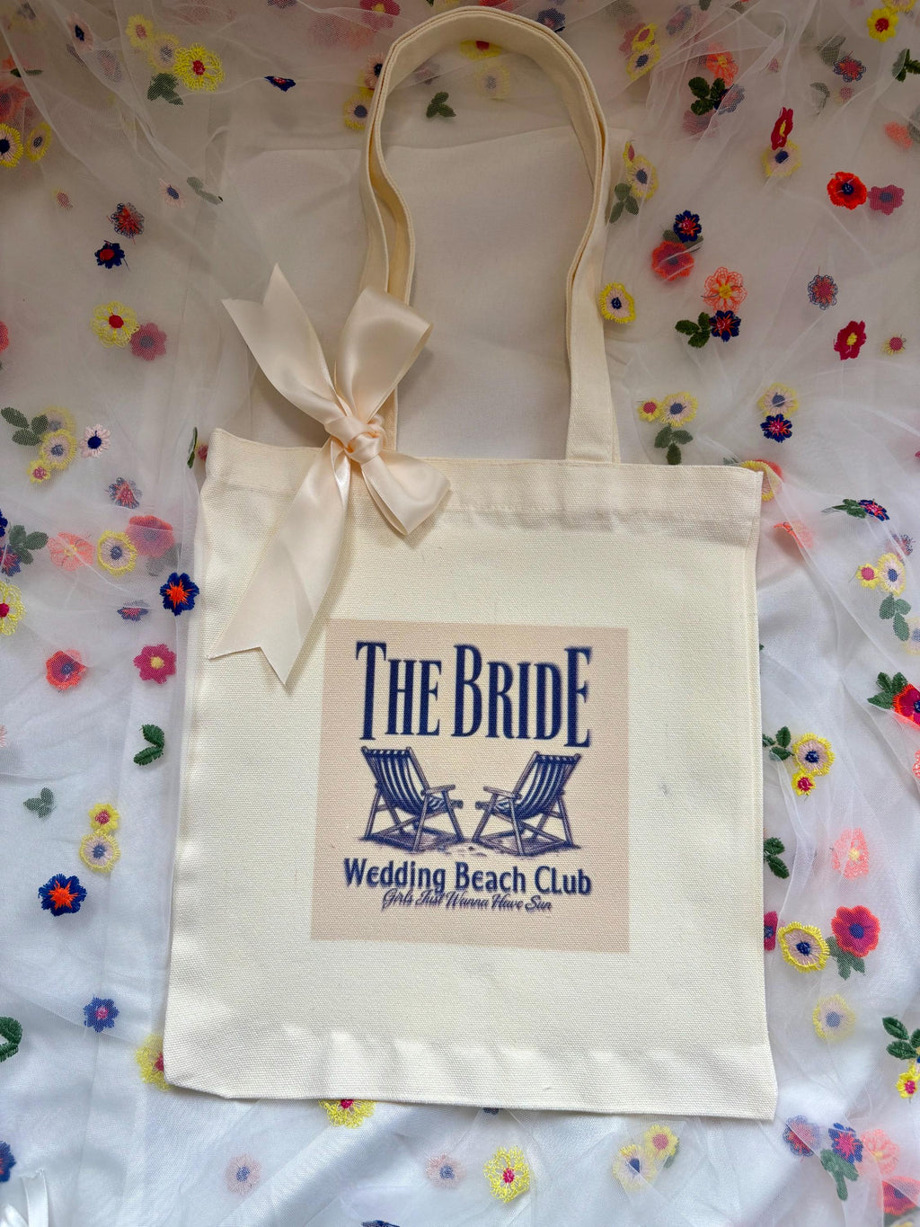 Bride Tote Bag: Vintage Beach Design, Bridal Party Gift