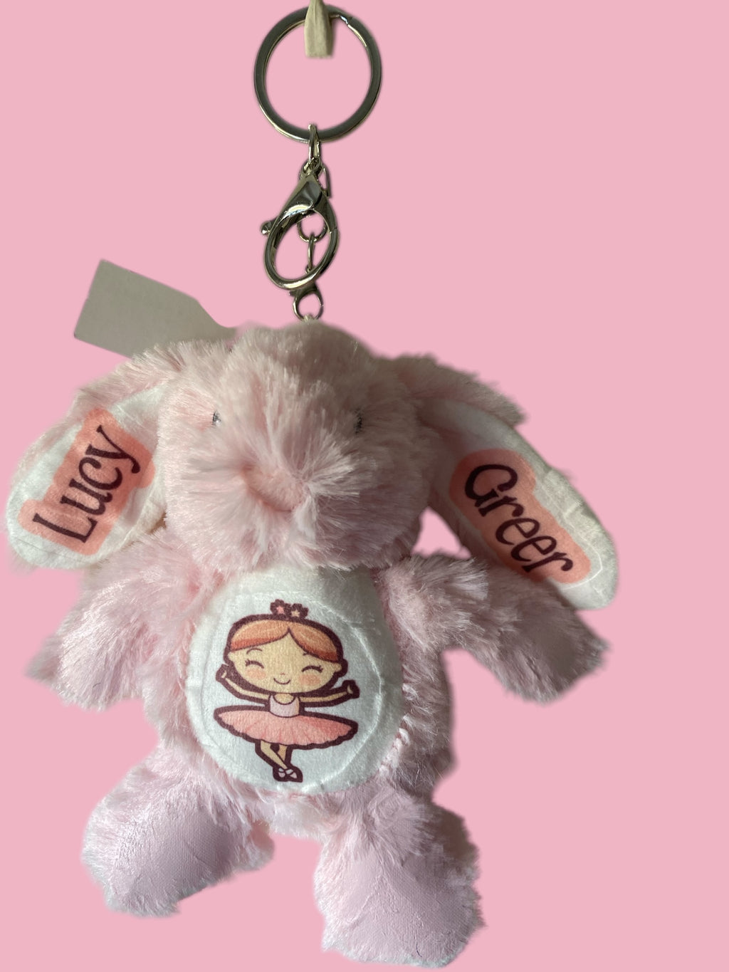 Personalised Plush Bunny Keyring - Flower Girl & Bridesmaid Gift Keepsake