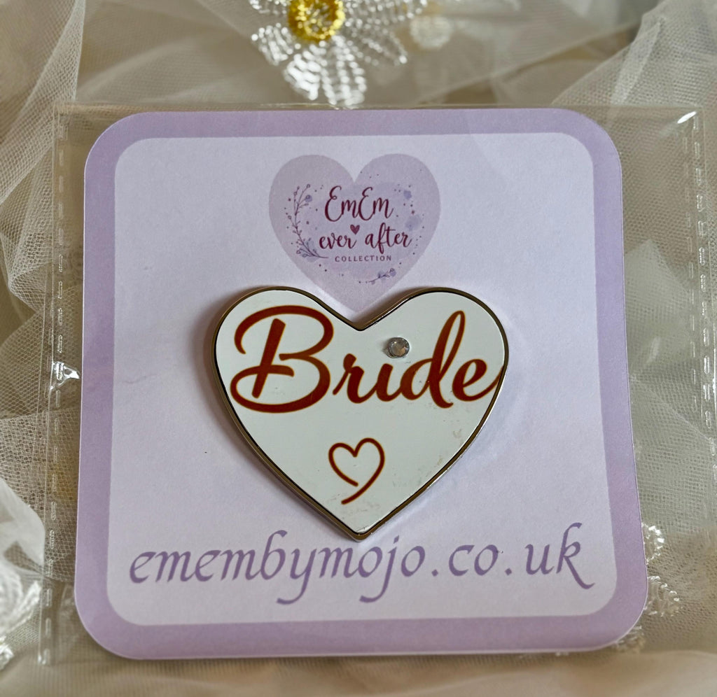 Bride Heart Fridge Magnet: Rhinestone Detail, EmEm Ever After Collection