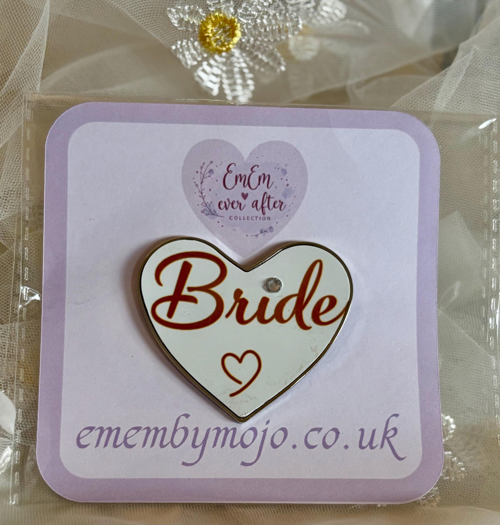 Bride Heart Fridge Magnet: Rhinestone Detail, EmEm Ever After Collection