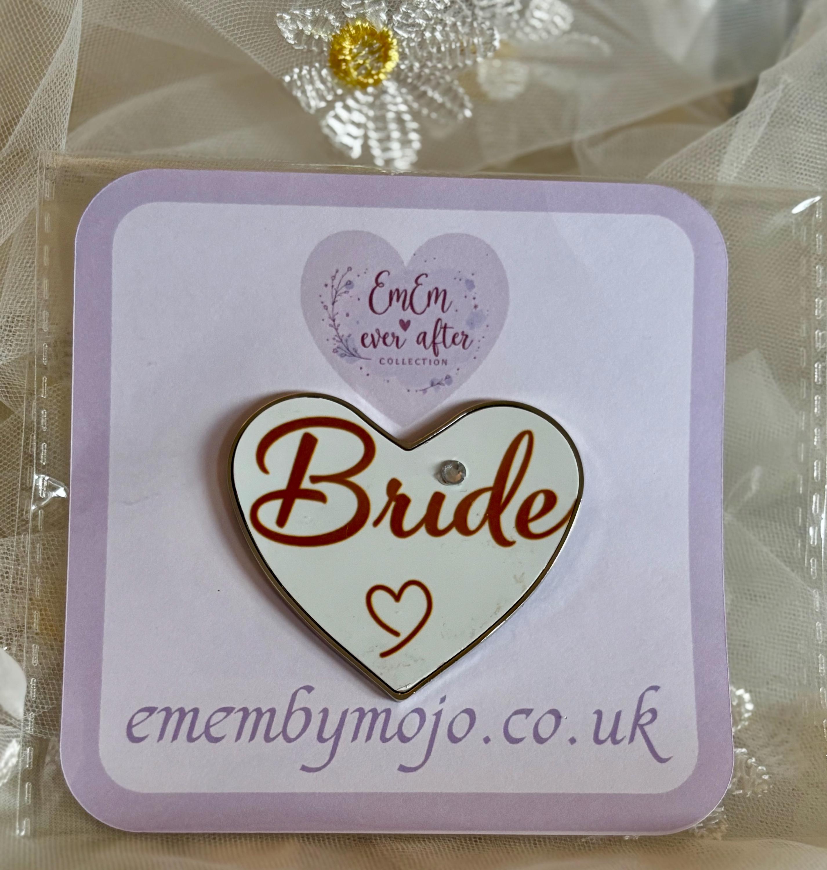 Bride Heart Fridge Magnet: Rhinestone Detail, EmEm Ever After Collection