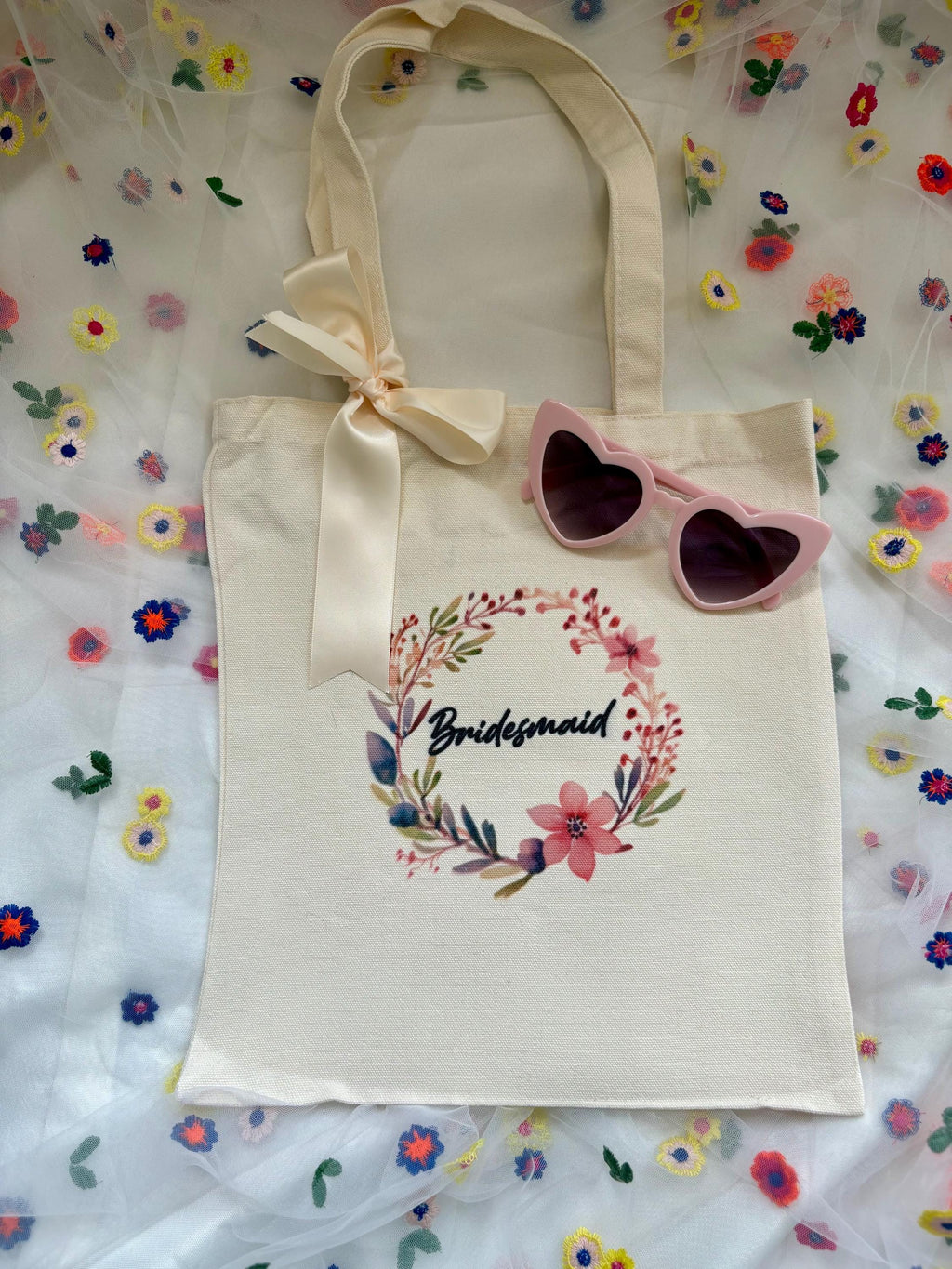 Personalised Bridesmaid Tote Bag - Floral Design Beach Hen Party Gift